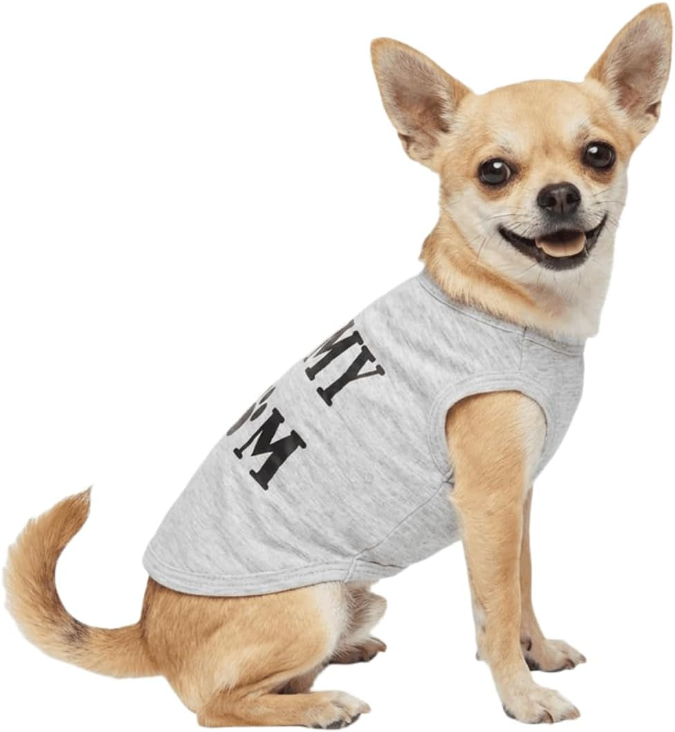 Dog Clothes Puppy Shirts I Love My Mom Dog T Shirt for Small Dogs, Small, Grey